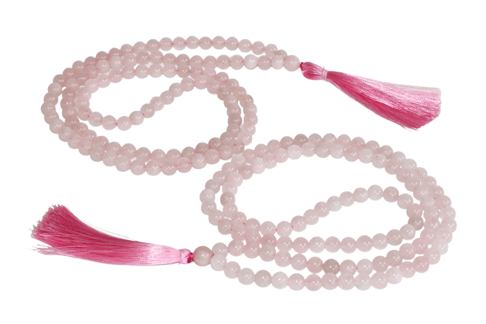 Rose Quartz Gemstone Mala, 108 Prayer Bead Mala.