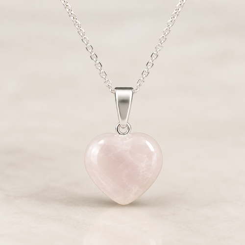 Rose Quartz Heart Pendant, Heart Shaped Stone Rose Quartz Pendants.