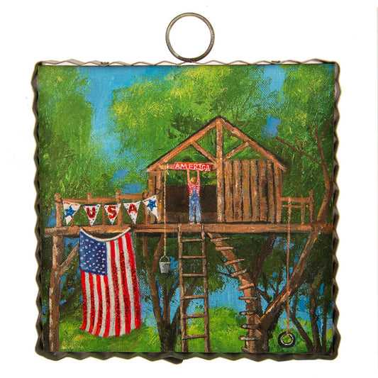 Round Top Print Mini Patriotic Treehouse