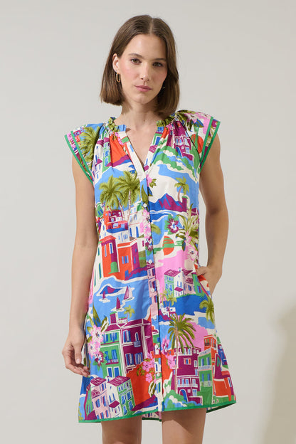 Rumi Town Olera Ruffle Mini Dress