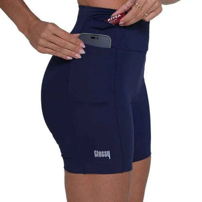 Running Pulse Short in Navy | Glossy