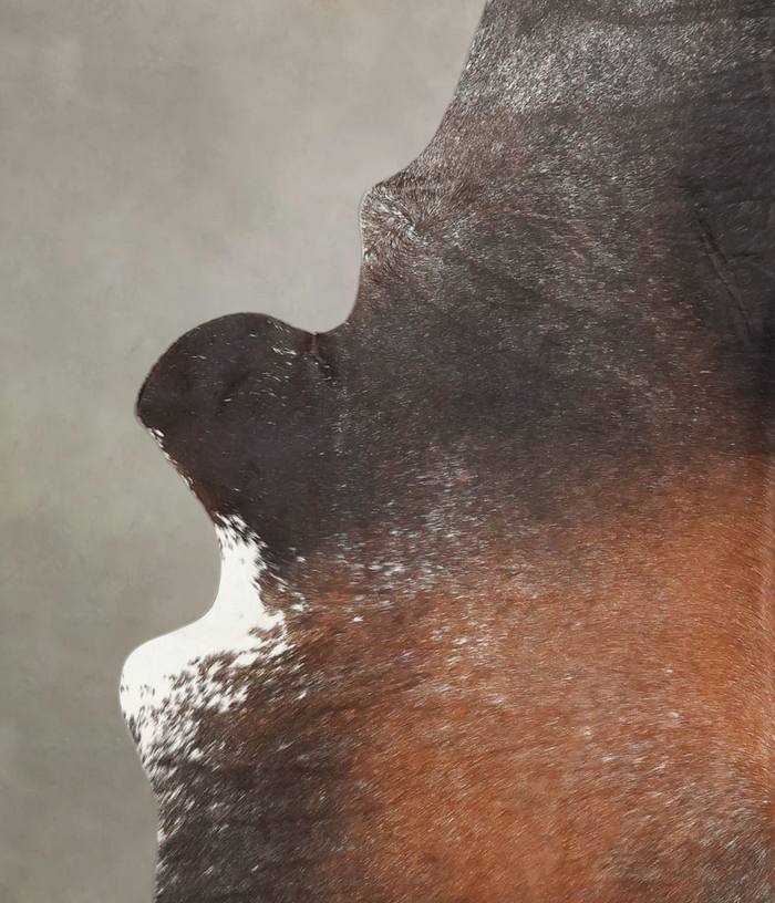 Salt and Pepper Brown Cowhide Rug #B3822