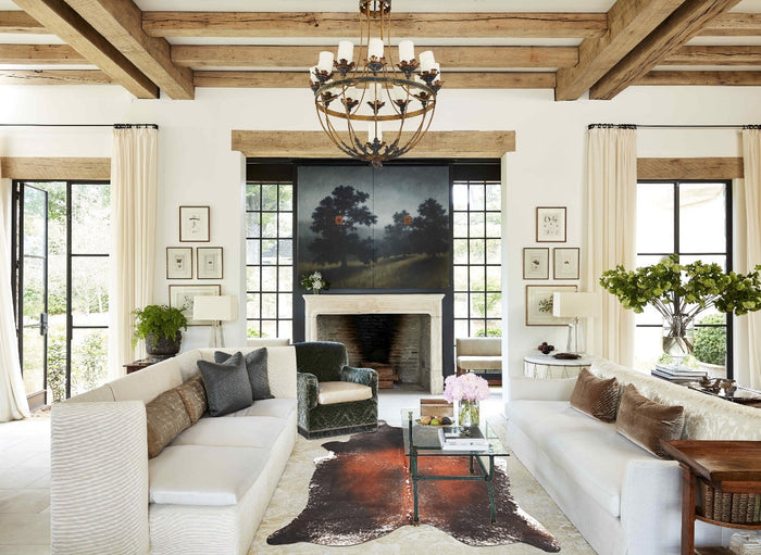 Salt and Pepper Brown Cowhide Rug #B3822