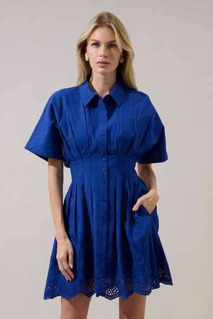 Sammie Collared Eyelet Mini Dress
