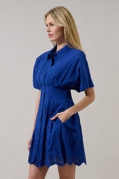 Sammie Collared Eyelet Mini Dress