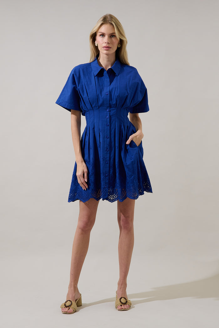 Sammie Collared Eyelet Mini Dress