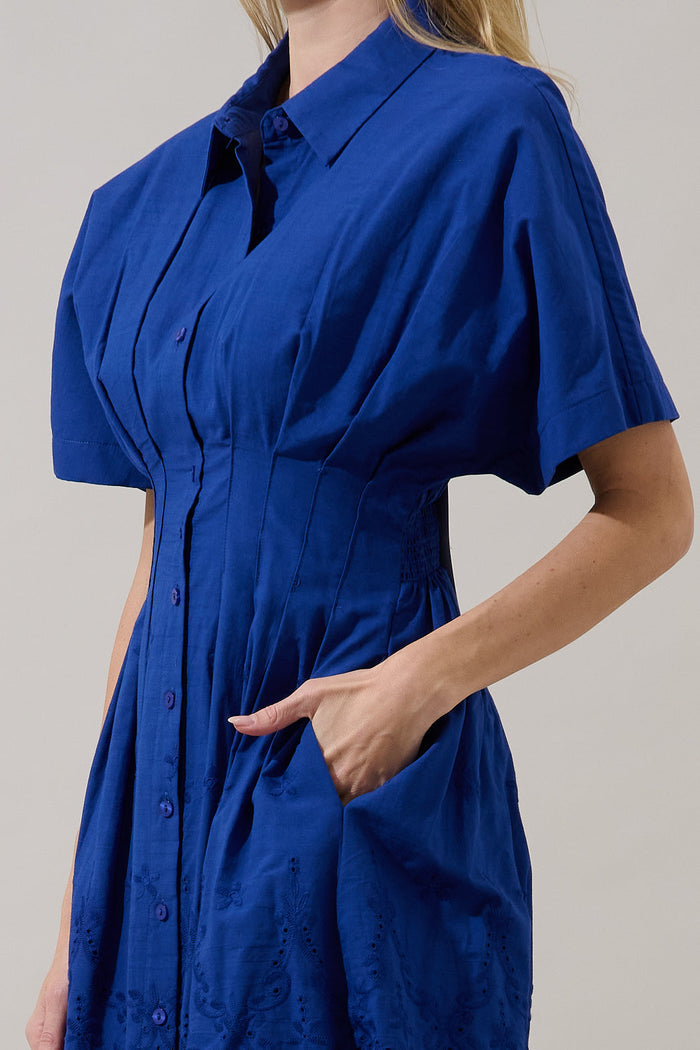 Sammie Collared Eyelet Mini Dress