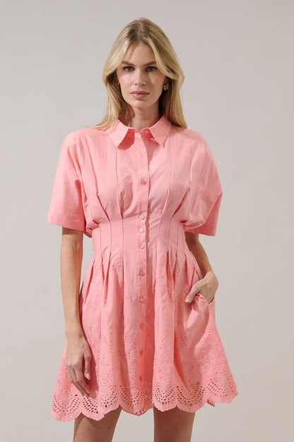 Sammie Collared Eyelet Mini Dress