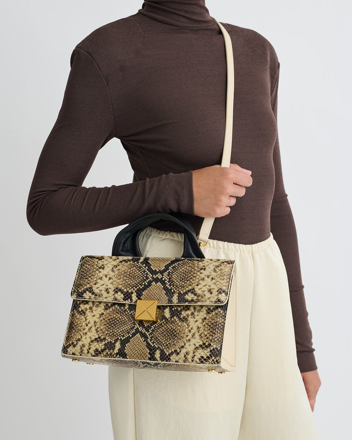 Sandi Lock - Embossed leather bag - Snake