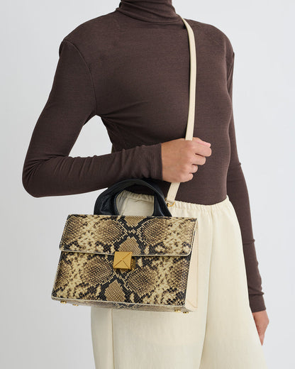 Sandi Lock - Embossed leather bag - Snake