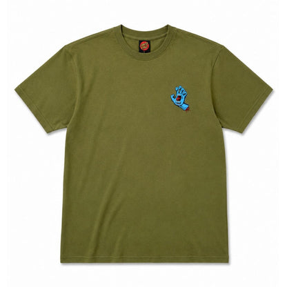 Santa Cruz Screaming Hand Chest T-Shirt Deep Olive