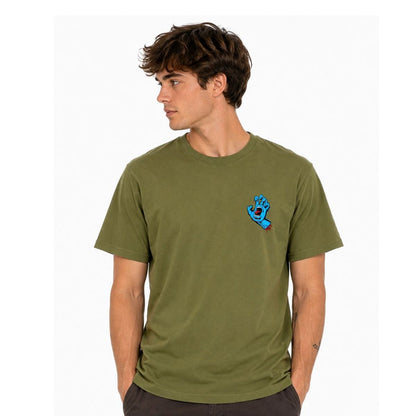 Santa Cruz Screaming Hand Chest T-Shirt Deep Olive