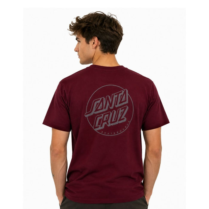 Santa Cruz Tonal Opus Dot Stripe T-Shirt Dark Plum