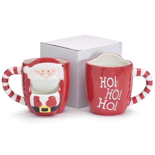 Santa with Pouch for Cookie 19 oz. Ceramic Mug with Gift  Box