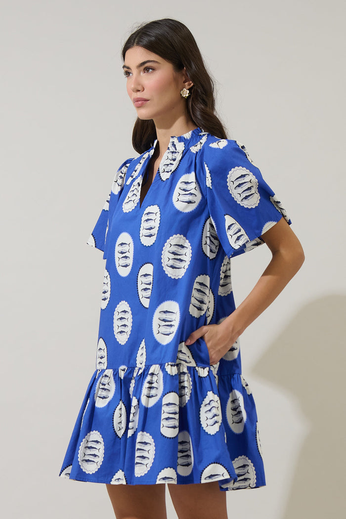 Sardine Sea Azari Shift Mini Dress