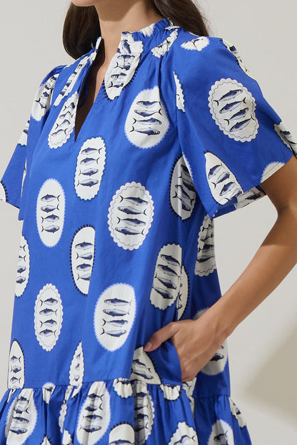 Sardine Sea Azari Shift Mini Dress