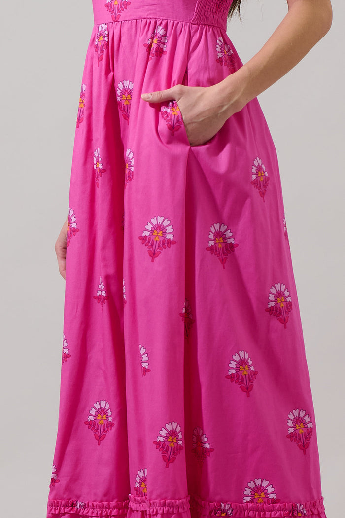 Scarlett Floral Mazy Smocked Maxi Dress