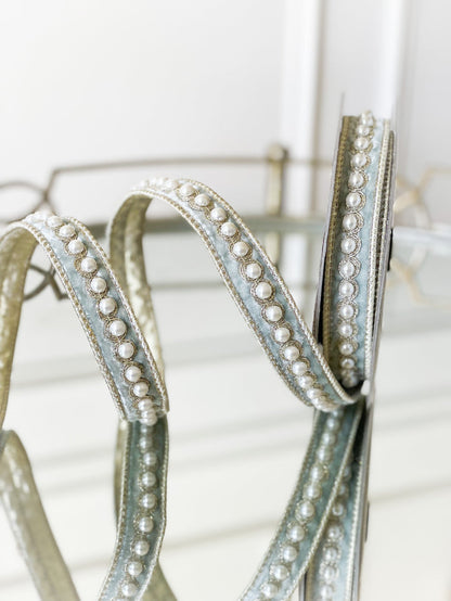 Seafoam Pearl Velvet Ribbon 1”x 5 yd