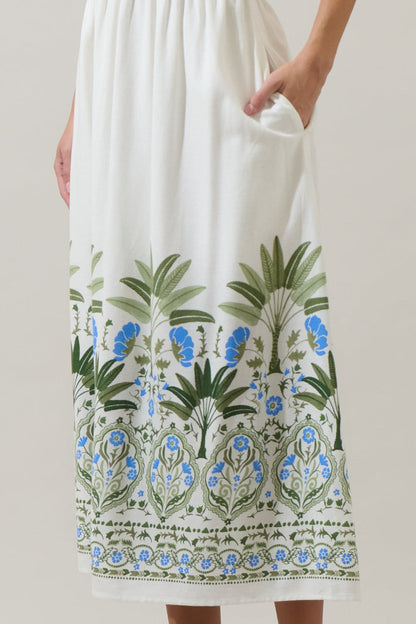Senara Floral Triny Halter Neck Midi Dress