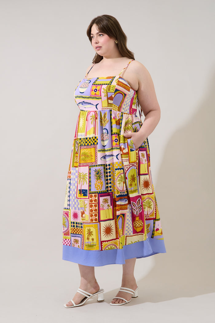 Senia Midi Dress Talmar Postcard Curve