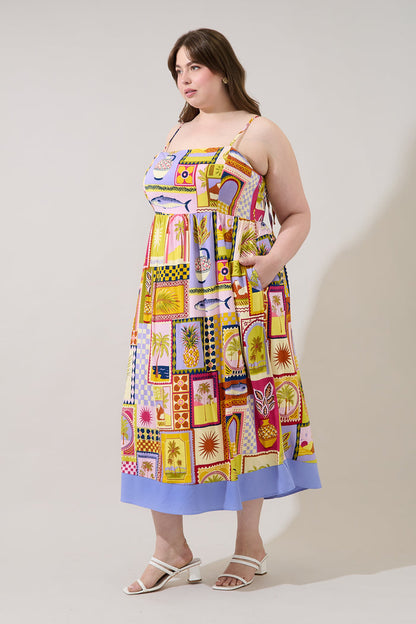 Senia Midi Dress Talmar Postcard Curve