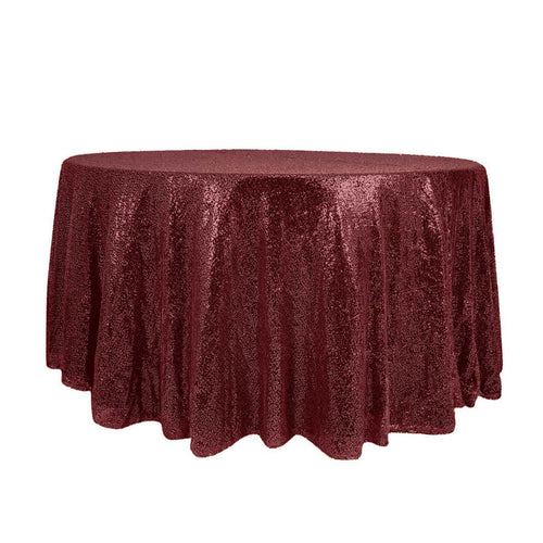 Burgundy sequin tablecloth for elegant event decoration