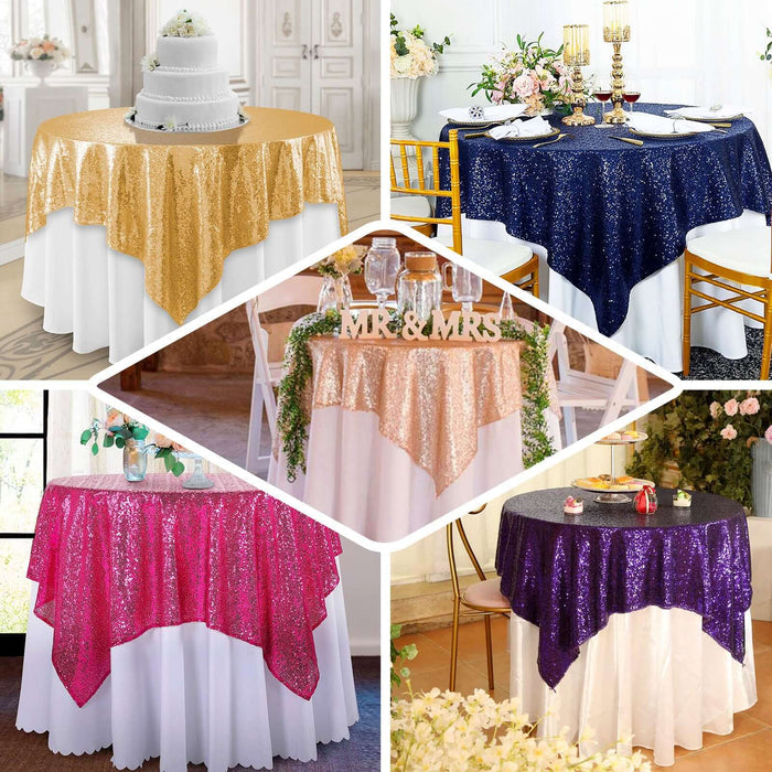 Colorful sequin tablecloths for elegant events and celebrations.