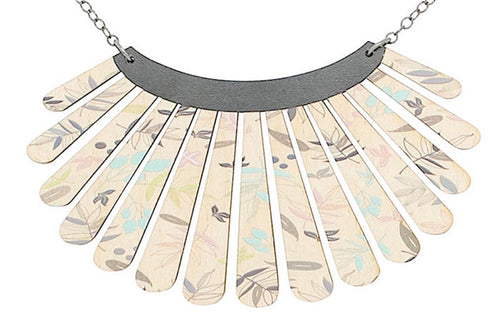 Seashell pendant necklace with spiral shell shape, laser-cut and made in USA