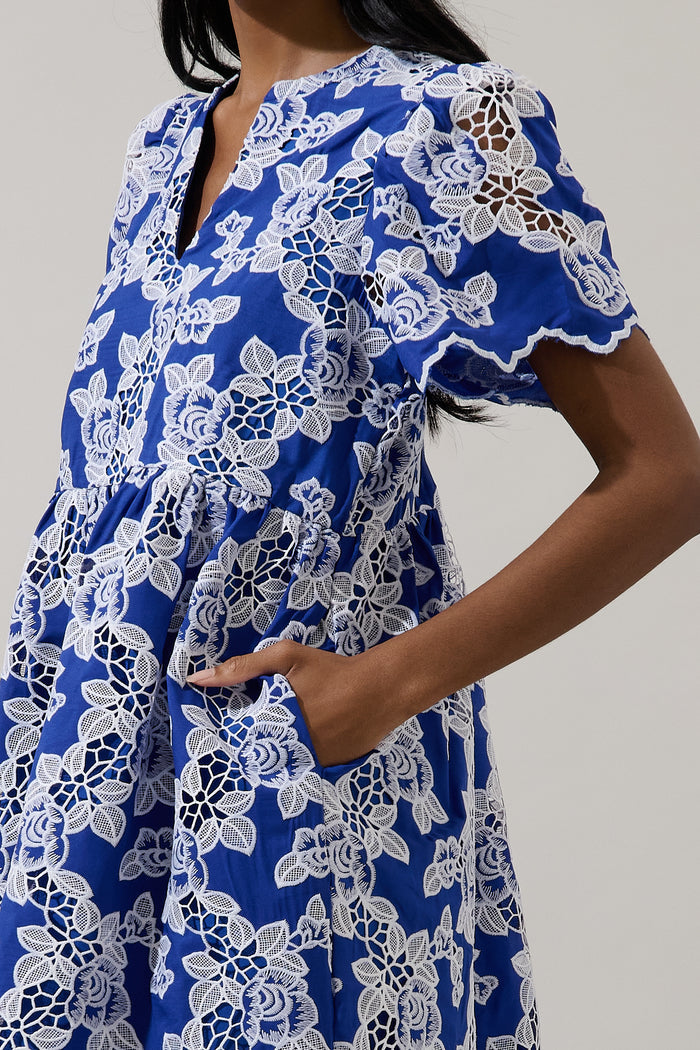 Sherla Embroidered Shift Mini Dress