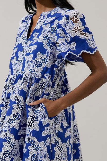 Sherla Embroidered Shift Mini Dress