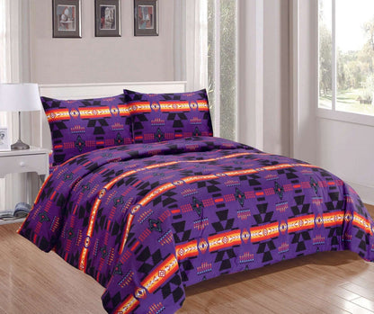 Vibrant design of a bedding set showcasing the Sherpa Comforter (King/Queen Set), adding style and warmth to any bedroom.