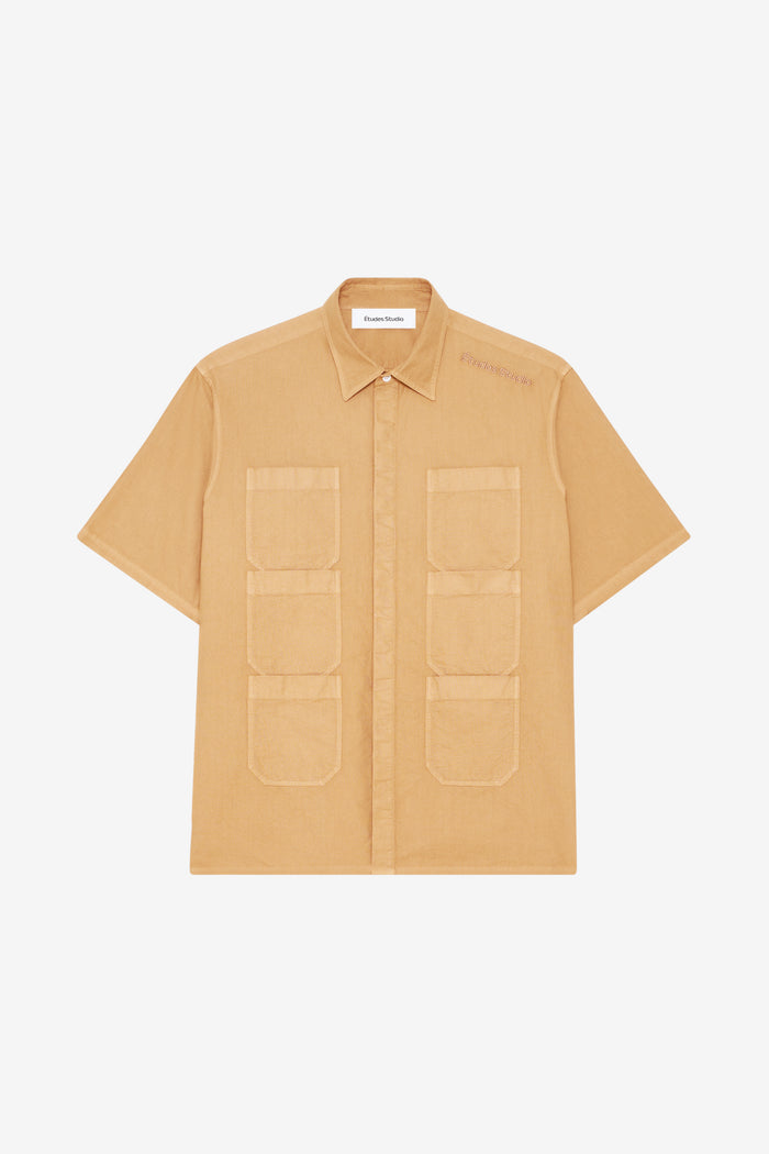 ETUDES STUDIO SHORT SLEEVES POCKETS SHIRT CAMEL 1