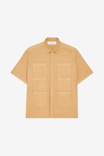 ETUDES STUDIO SHORT SLEEVES POCKETS SHIRT CAMEL 1