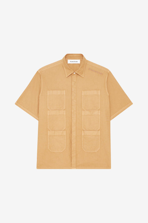 ETUDES STUDIO SHORT SLEEVES POCKETS SHIRT CAMEL 1