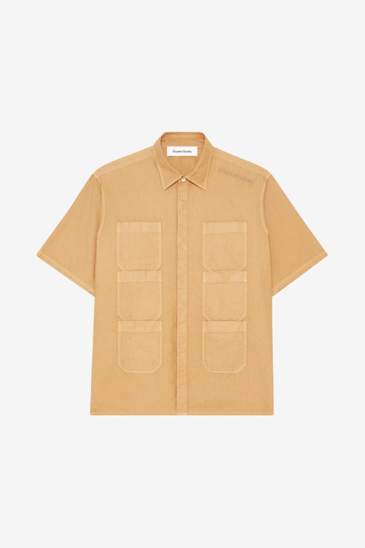 ETUDES STUDIO SHORT SLEEVES POCKETS SHIRT CAMEL 1