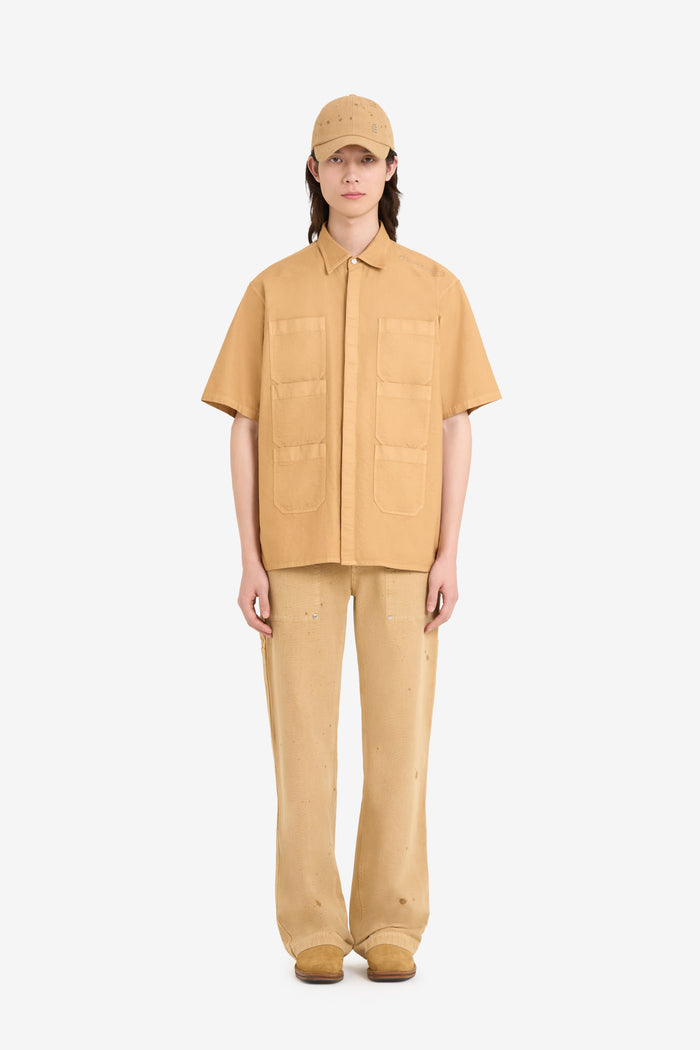 ETUDES STUDIO SHORT SLEEVES POCKETS SHIRT CAMEL 2