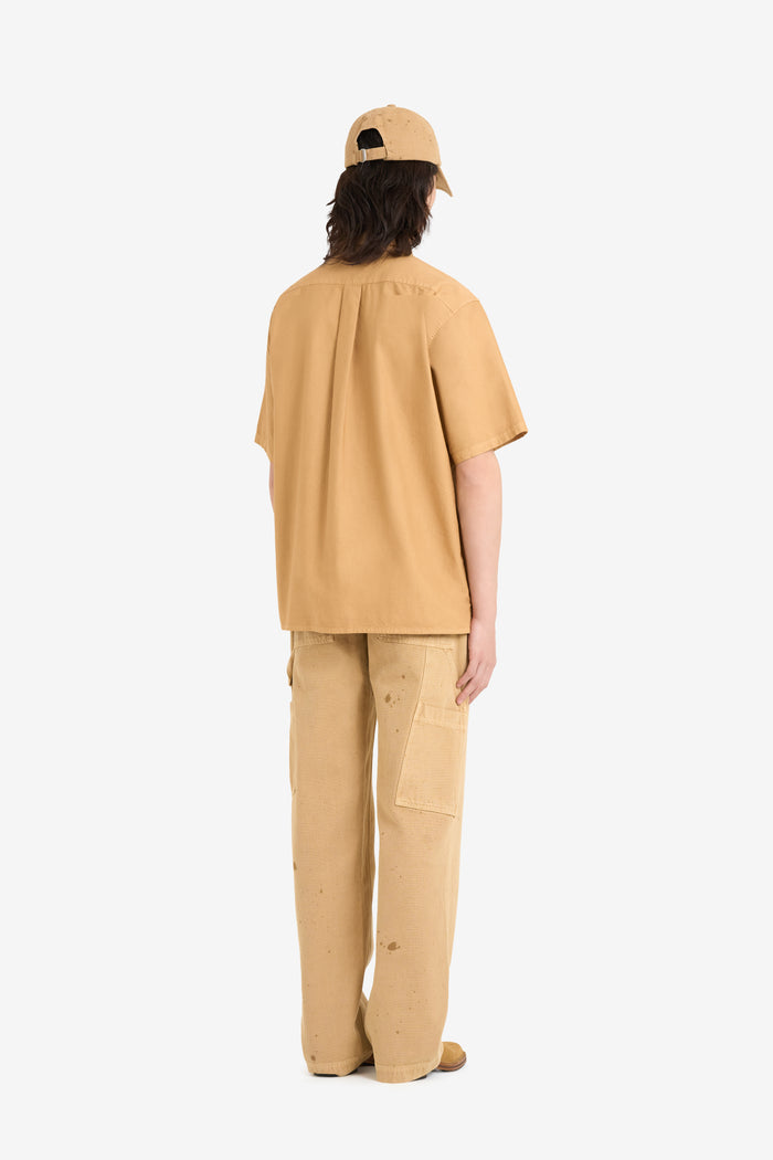 ETUDES STUDIO SHORT SLEEVES POCKETS SHIRT CAMEL 5