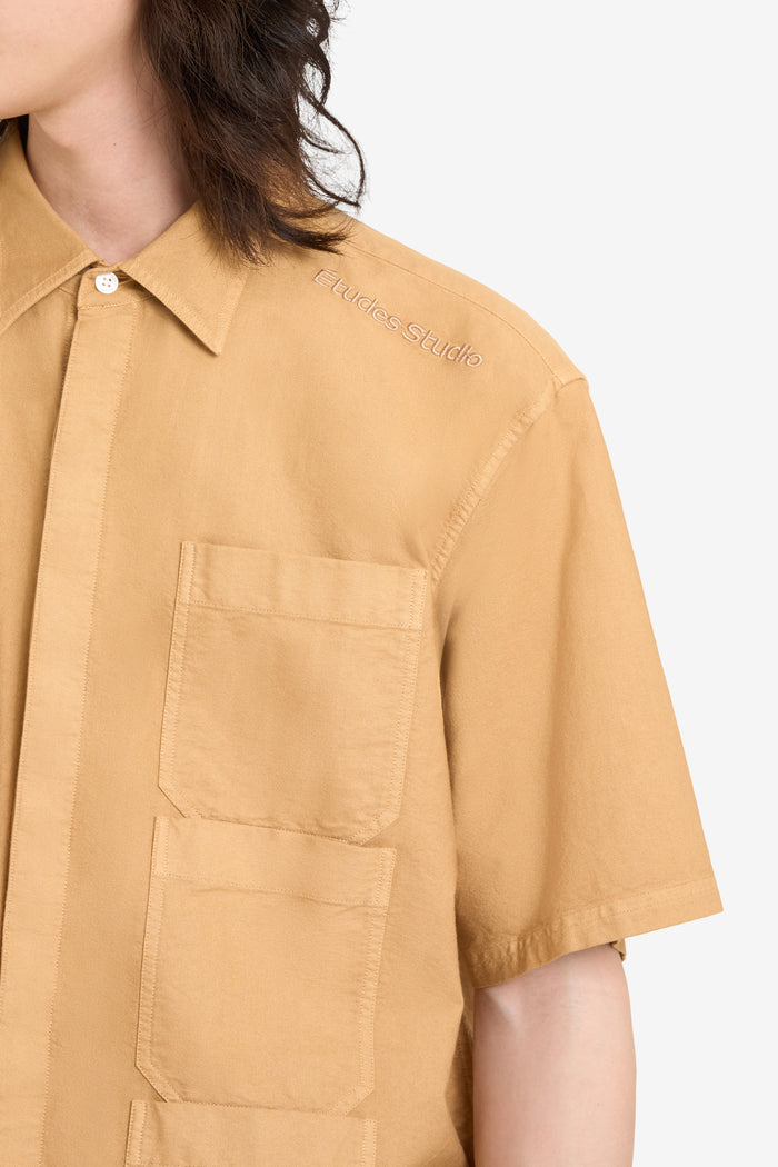 ETUDES STUDIO SHORT SLEEVES POCKETS SHIRT CAMEL 4