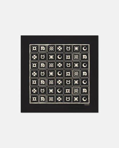 Shoul - Silk scarf - Off Black/Beige Kopjafa