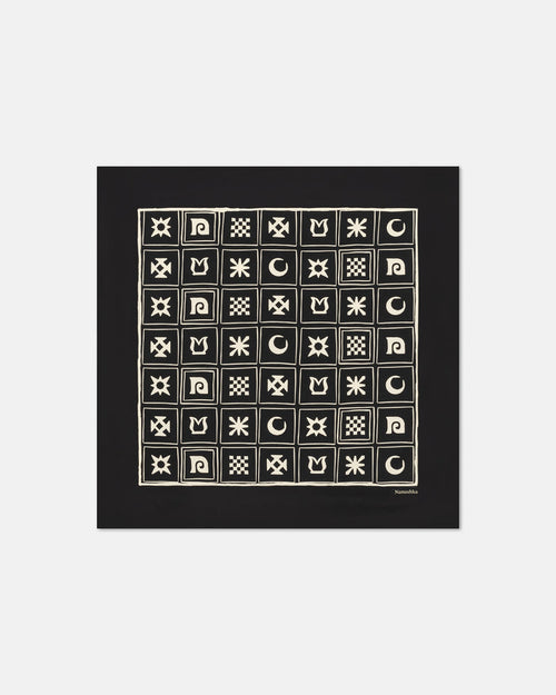 Shoul - Silk scarf - Off Black/Beige Kopjafa
