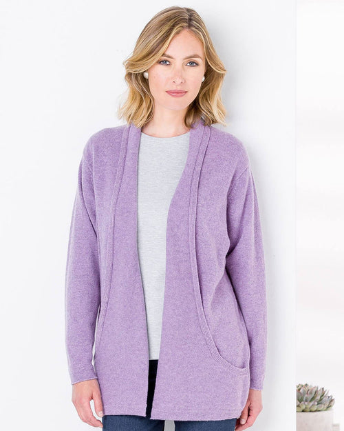 Sienna Edge to Edge Cardigan - Lilac - The Classic Boutique