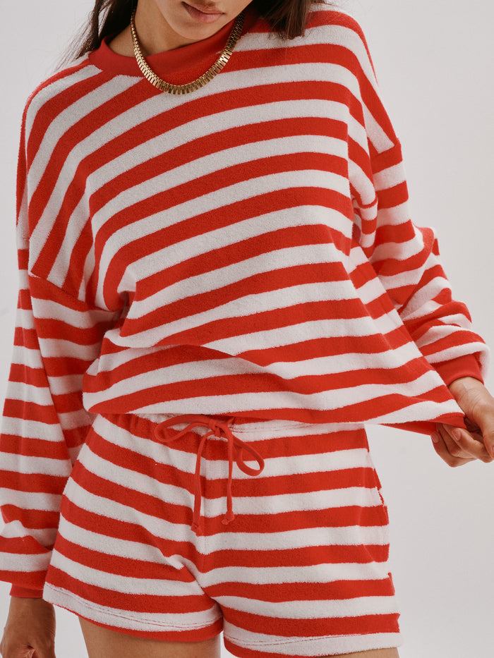 Cherry-Ivory Stripe