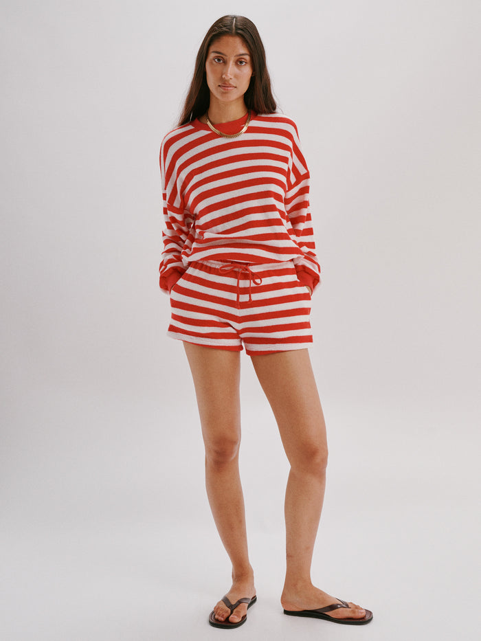 Cherry-Ivory Stripe
