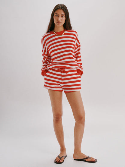 Cherry-Ivory Stripe