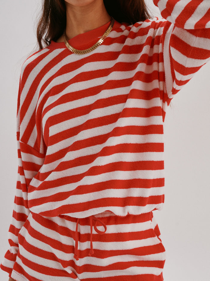Cherry-Ivory Stripe