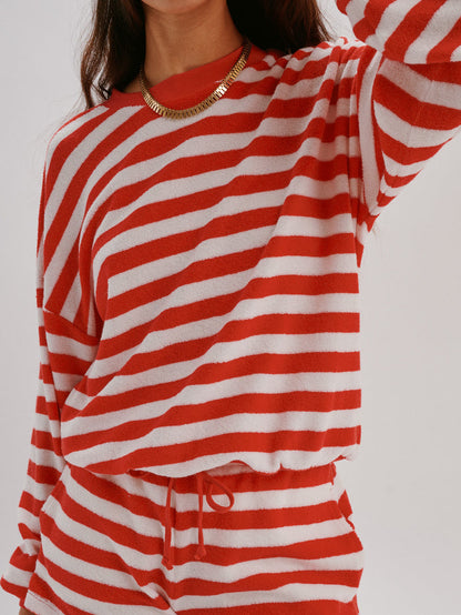 Cherry-Ivory Stripe
