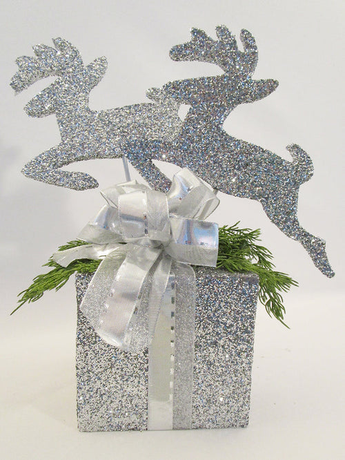 Silver Reindeer Holiday centerpiece - Designs by Ginny