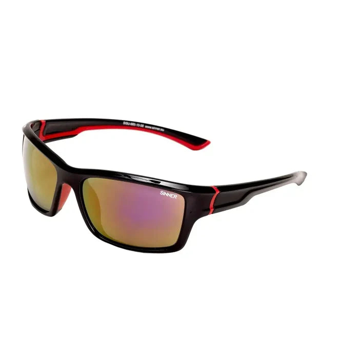 Sinner Cayo Polarised Sport Sunglasses In Red on a white background