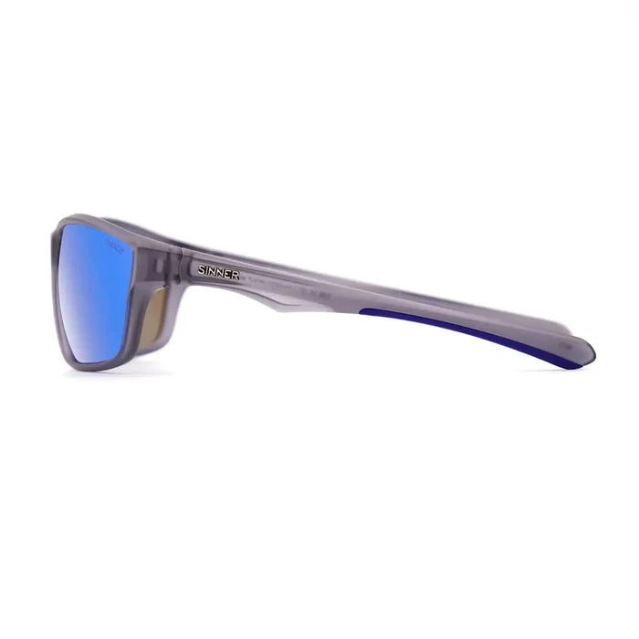 Side shot of Sinner Eyak polarised sunglasses in cry grey
