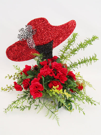 small floppy hat styrofoam centerpiece - Designs by Ginny